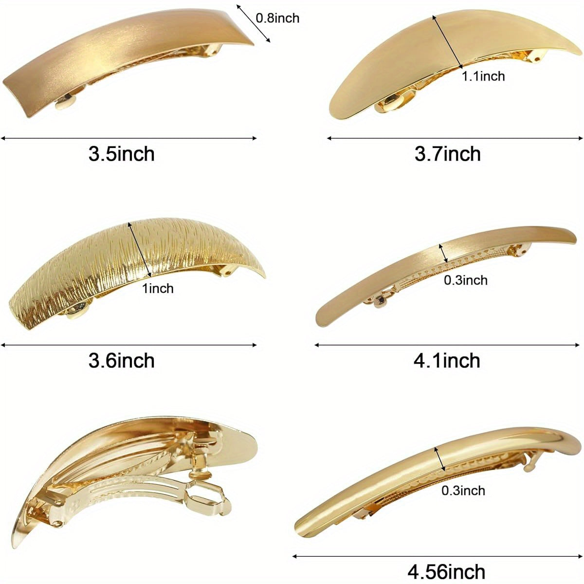 DeD Pack of 5 Women Hair Clips Metal Hair Pins Simple Retro Large Hair Barrettes French Clip Barrettes for Women Lady( Golden), Hair Styling, Hair Accessories, Classic Design, Vintage Hair Clips, Highquality Metal, Durable Hairpins, Decorative Clips,