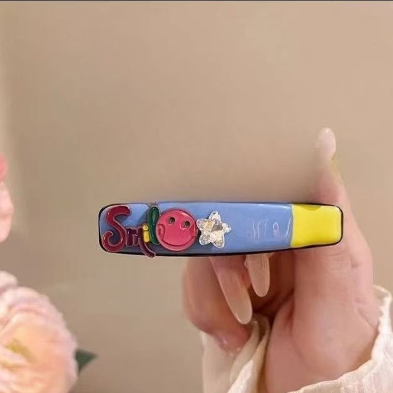 Women'S Korean Hair Clip - Pastel Pink, Blue, Yellow, Green, Purple, Red, - Secure one-word design for Everyday & Formal Hairstyles - Cute Hairpin for s & Women, Playful Hairpiece, Whimsical Hairpiece