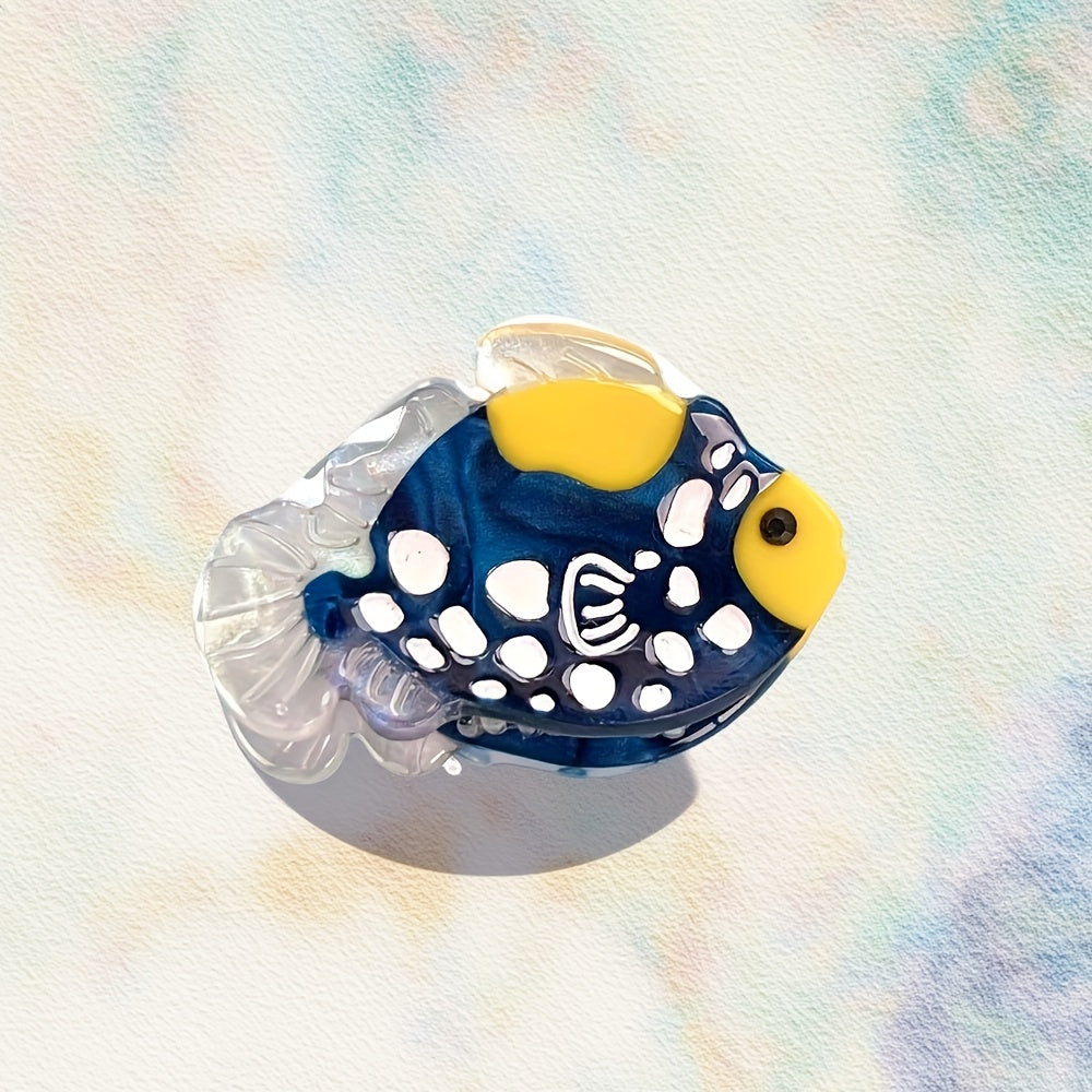 Two Items from The Marine Animal Series, Niche Ornamental Fish Hair Clips, Small Acetate Side Clips, Bangs Clips, Half-Up Hair Claw Clips, Unique And Fun Hair Accessories Suitable for Everyday Styles, Parties, And Travel.