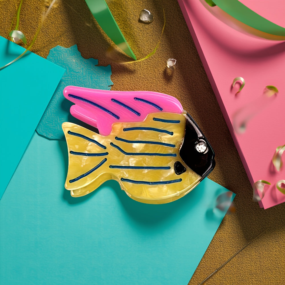 Two Items from The Marine Animal Series, Niche Ornamental Fish Hair Clips, Small Acetate Side Clips, Bangs Clips, Half-Up Hair Claw Clips, Unique And Fun Hair Accessories Suitable for Everyday Styles, Parties, And Travel.