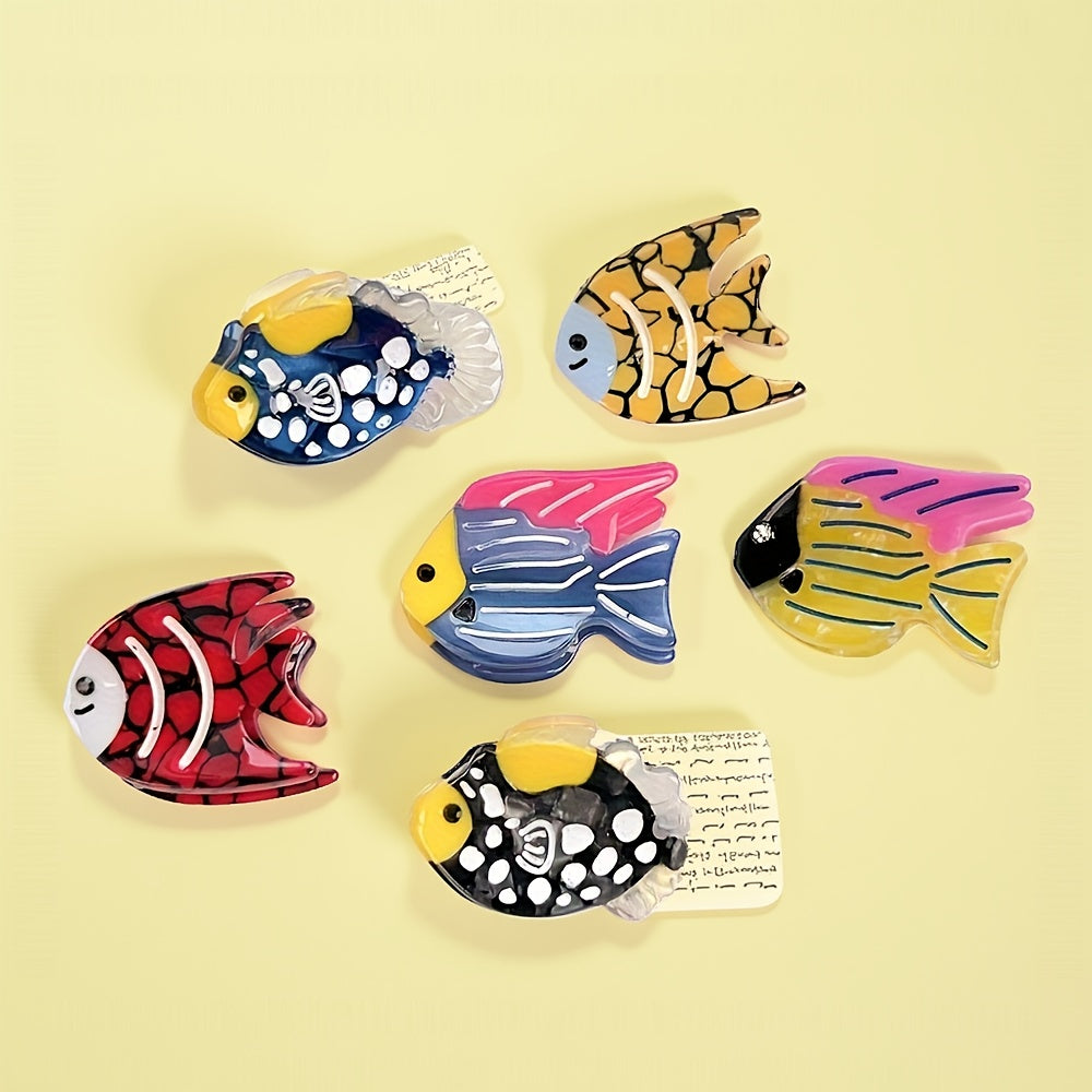 Two Items from The Marine Animal Series, Niche Ornamental Fish Hair Clips, Small Acetate Side Clips, Bangs Clips, Half-Up Hair Claw Clips, Unique And Fun Hair Accessories Suitable for Everyday Styles, Parties, And Travel.