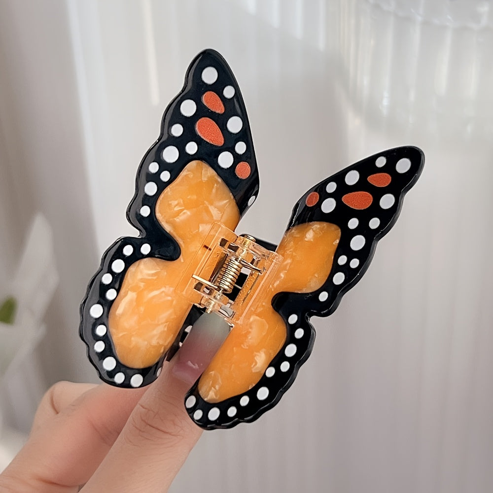 [Cute Hair Clip] 2pcs Summer Cute Butterfly Hair Clip, Cartoon Bee Claw Clip | Vacation Style Medium Shark Clip, Back of the Head Hairpin, Suitable for Daily Style and Party, Travel, Women, Princess, Gift Giving