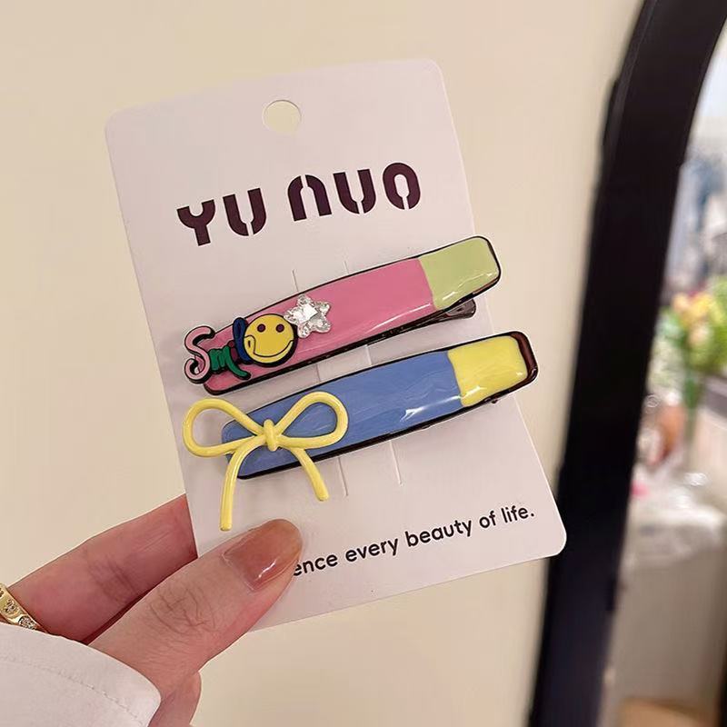 Women'S Korean Hair Clip - Pastel Pink, Blue, Yellow, Green, Purple, Red, - Secure one-word design for Everyday & Formal Hairstyles - Cute Hairpin for s & Women, Playful Hairpiece, Whimsical Hairpiece