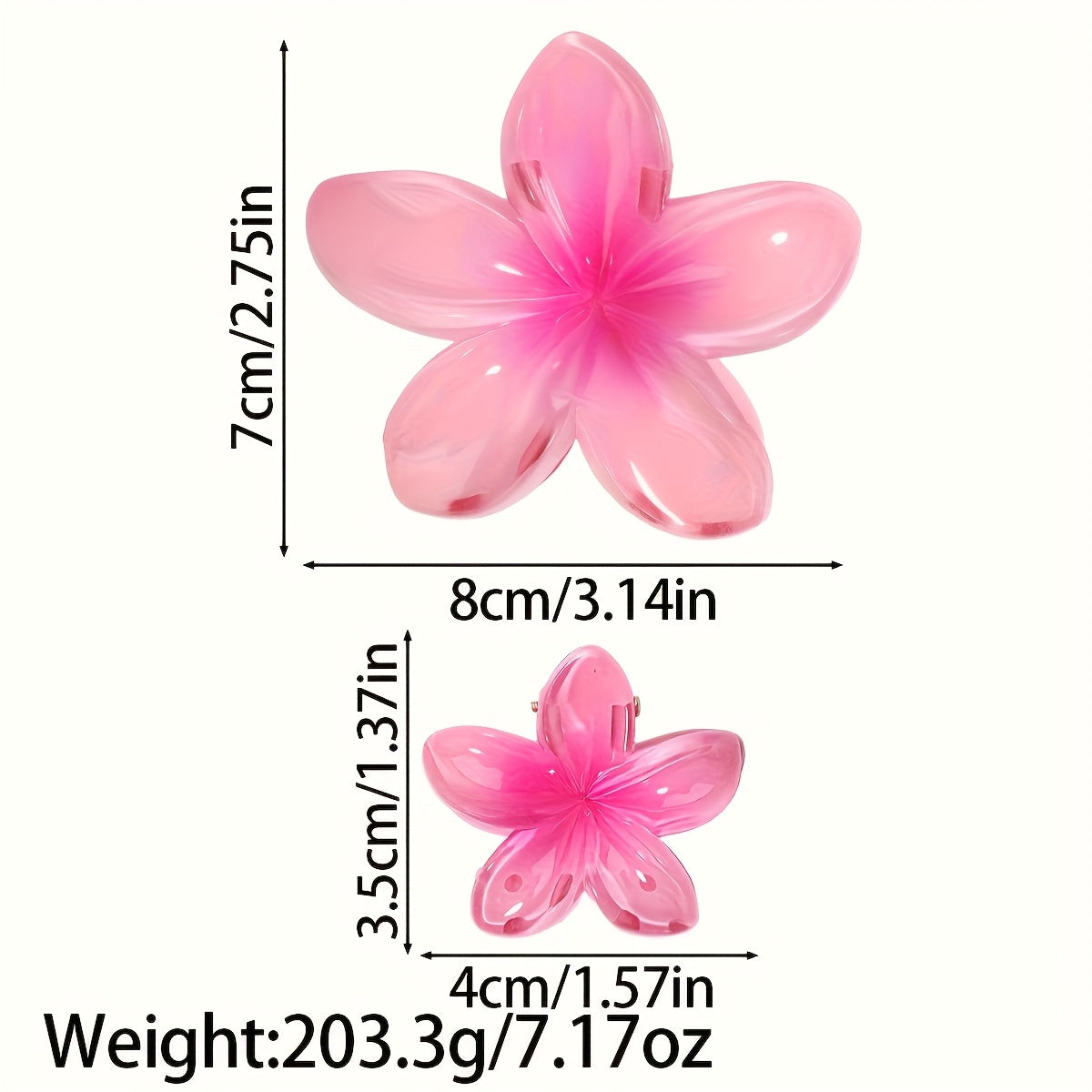 [Hawaiian Hibiscus Hair Clips] 18pcs Colorful Hawaiian Hibiscus Flower Hair Clips Set - Light Gradient, Durable Plastic, Sweet & Cute Women's Beach Vacation Accessories for Outings and Festivals